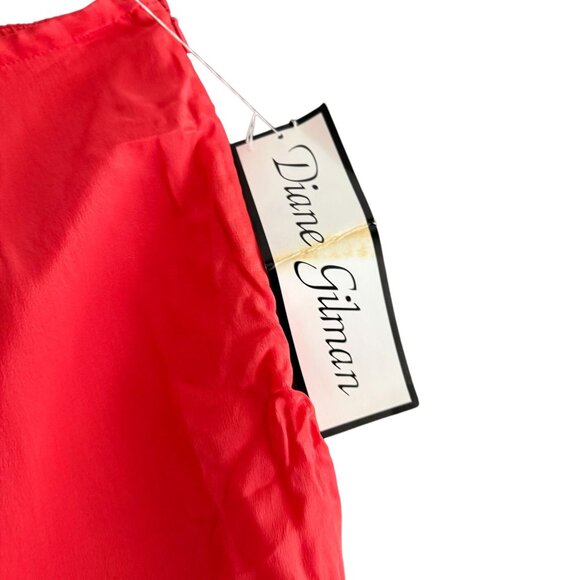 NWT Diane Gilman 100% Silk Wide Leg Lounge Pants Women's Medium Casualchic Red - Picture 4 of 10